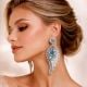 Handmade Jewelry Crystal Wing Drop Earrings